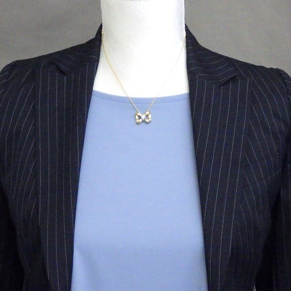 Tiffany Necklace Ribbon Diamond Yellow Gold Platinum